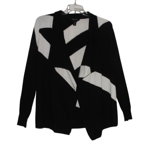 White House Black Market Black & White Striped Cardigan Women's  Size Medium - Picture 3 of 5
